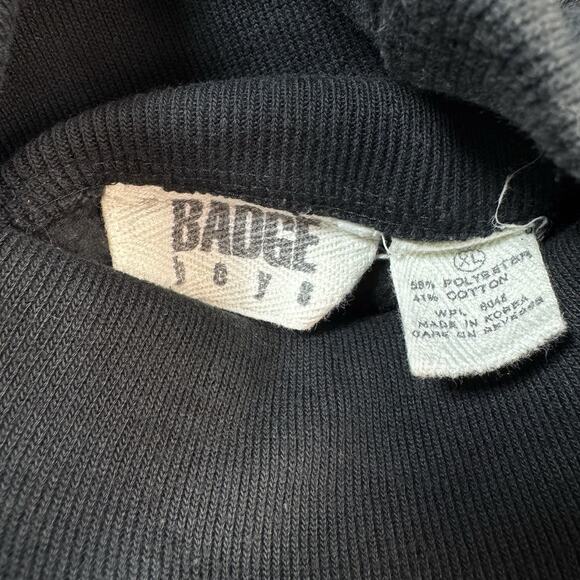 Vintage Black Turtle Neck Sweatshirt Adult XL Pullover Blank Chest Shield - Picture 7 of 9